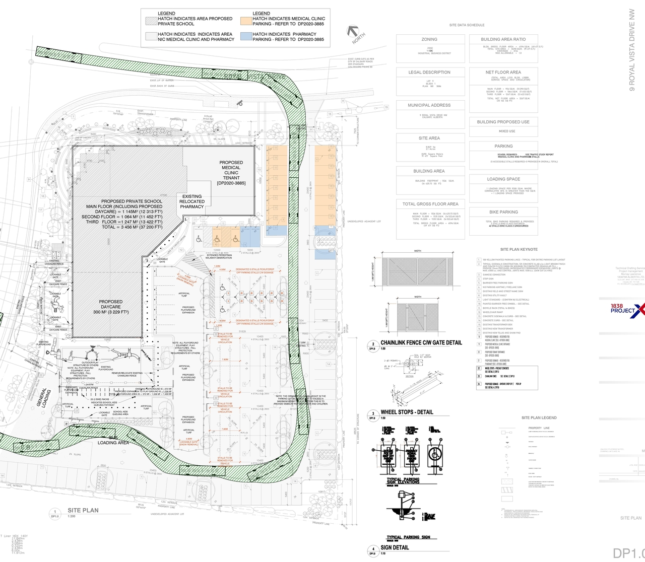 Construction site plan for project from page 1 of the file 'DP2022-04693 - Proposed Architectural Plans 2022-07-04 - 5MB'