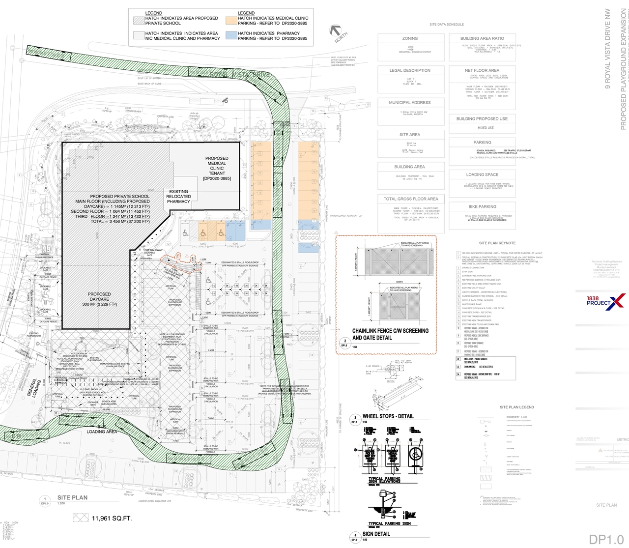 Construction site plan for project from page 1 of the file 'DMAP Plans (Amended v2) DP2022-04693 (2MB)'