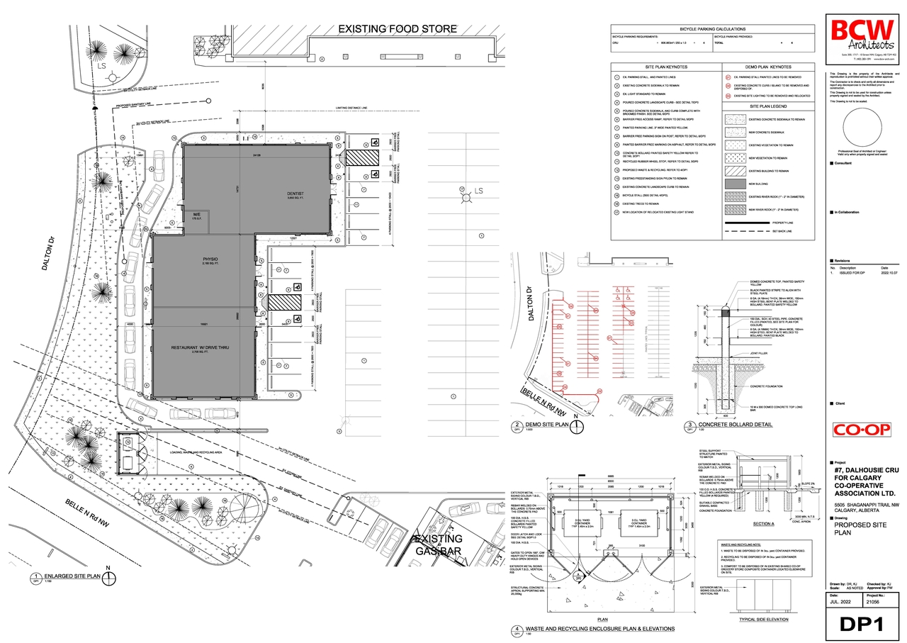 Construction site plan for project from page 2 of the file 'DMAP Plans (Submitted) DP2022-07120 (5MB)'
