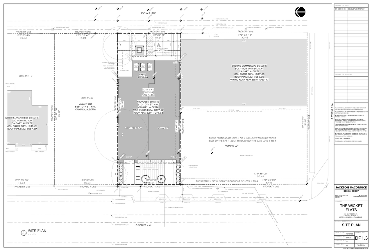 Construction site plan for project from page 3 of the file 'DMap Plans (Submitted) DP2022-08038 (5MB)'