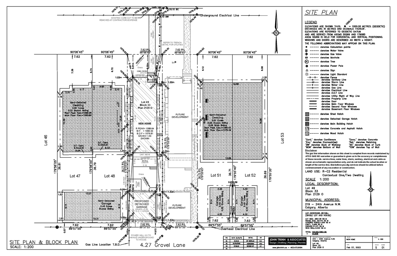 Construction site plan for project from page 7 of the file 'DP2023-00886 DMAP Plans Submitted 2023-02-13 - 3MB'