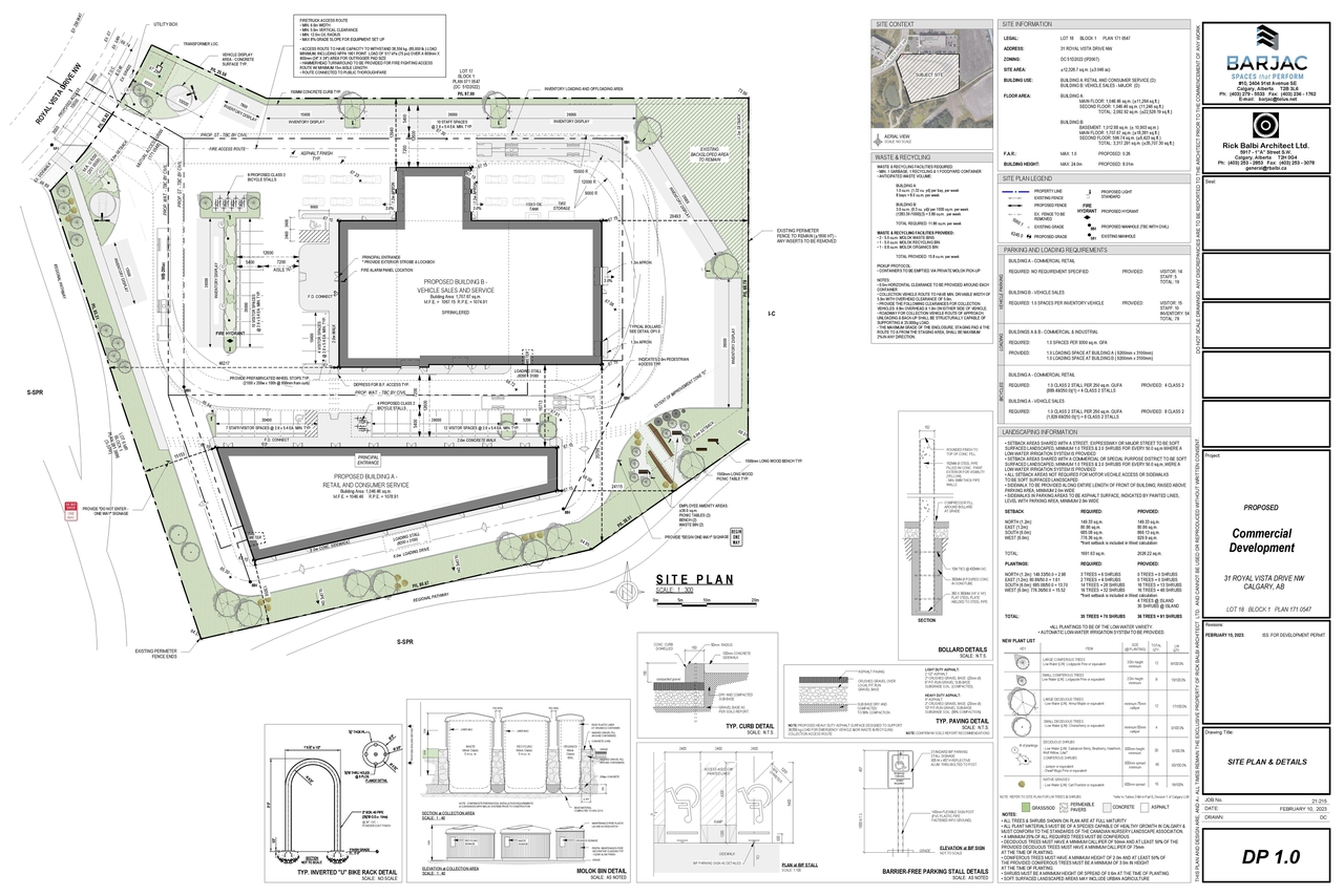 Construction site plan for project from page 3 of the file 'DMAP Plans (Submitted) DP2023-01162 (6MB)'