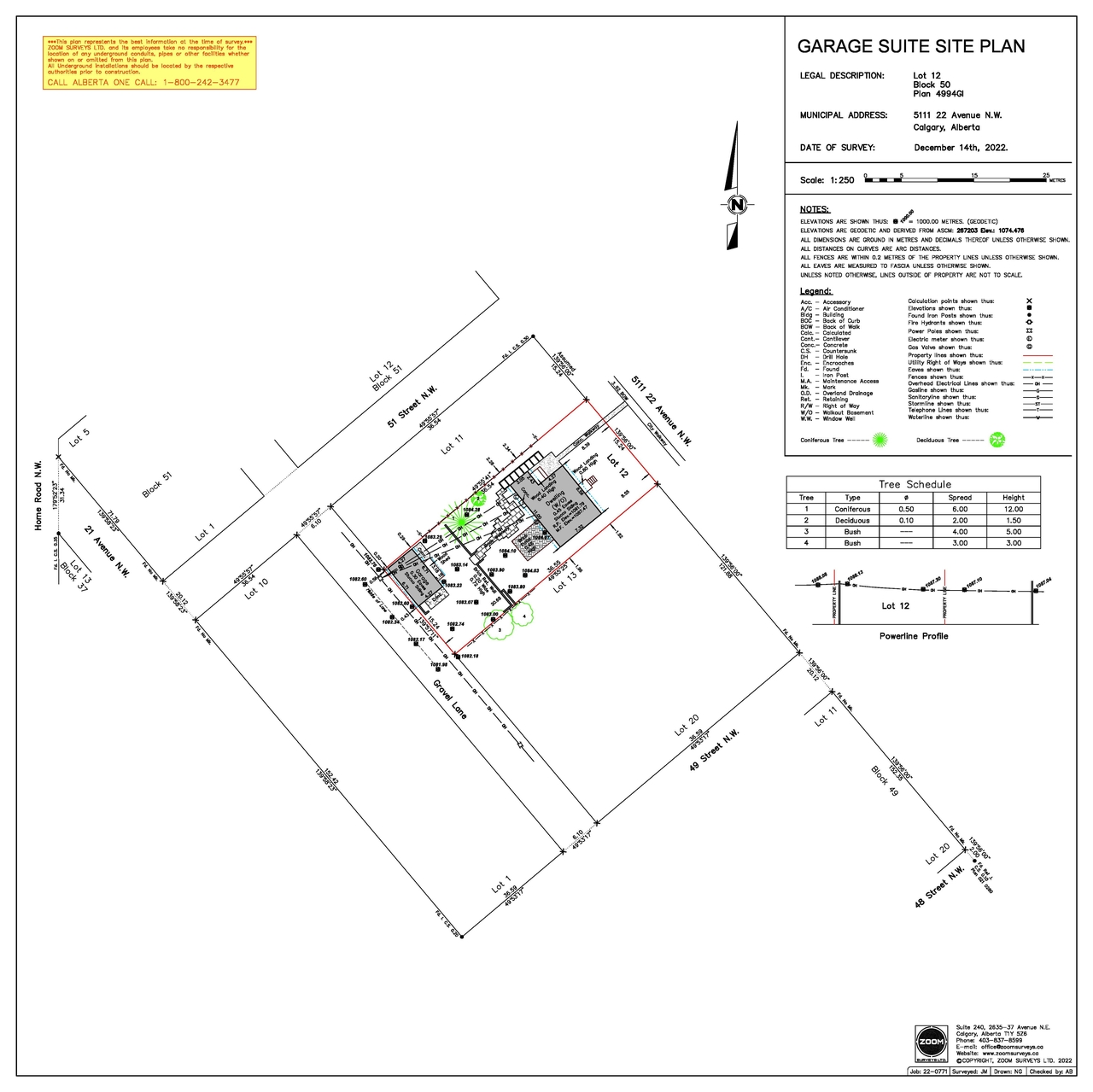 Construction site plan for project from page 1 of the file 'DP2023-02373 DMAP Plans Submitted 2023-04-18 - 2MB'