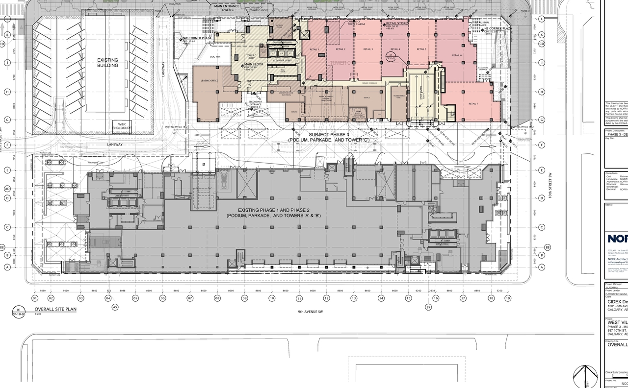 Construction site plan for project from page 2 of the file 'DP2023-02496 DMAP Plans (Amended) 2023-11-22 - 7MB'