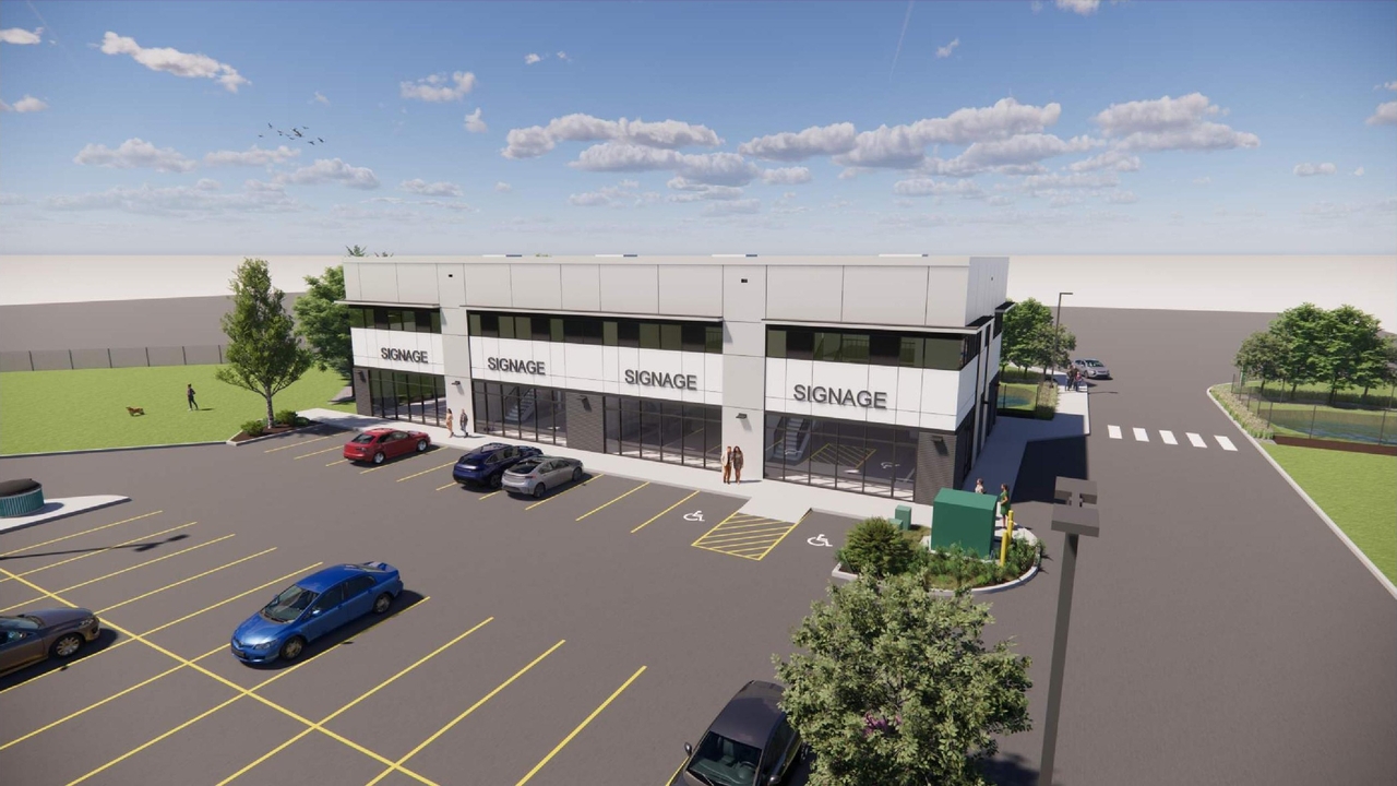 Rendering of building from page 1 of the file 'DP2023-05603 DMAP document submitted 2023-09-26 1MB'