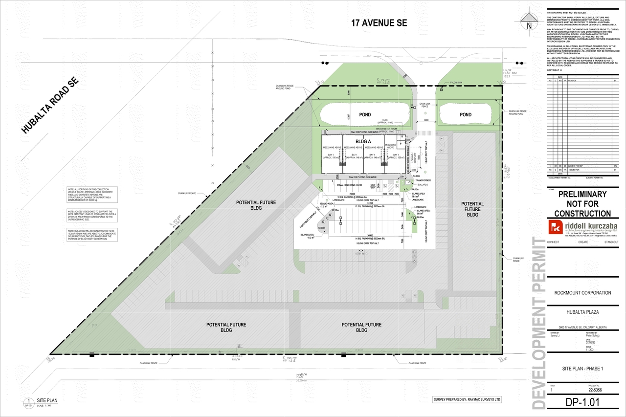 Construction site plan for project from page 4 of the file 'DP2023-05603 DMAP document submitted 2023-09-26 1MB'