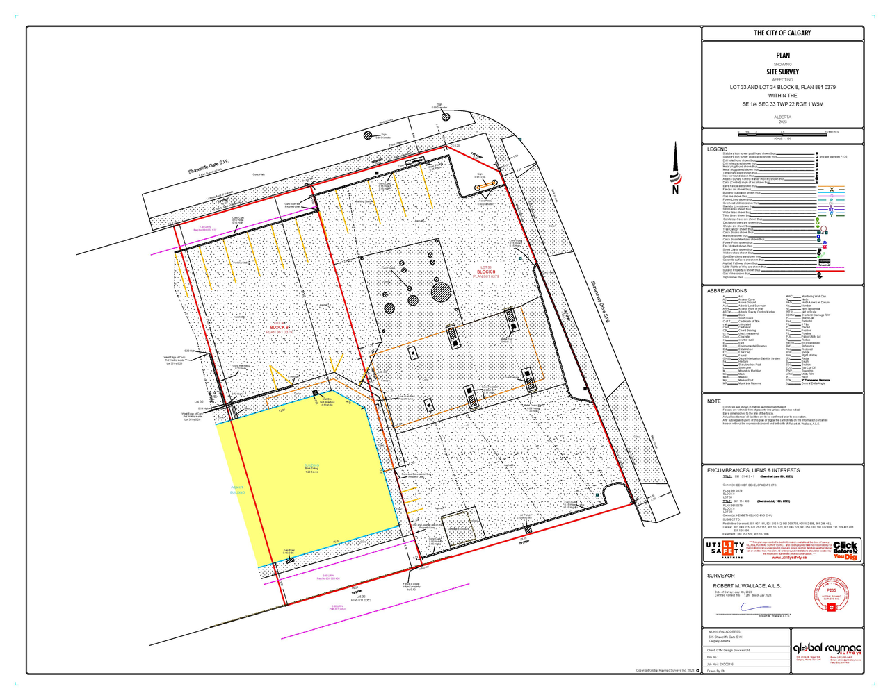 Construction site plan for project from page 2 of the file 'DP2023-05965 DMAP Plans Submitted- 2023-08-27-1 MB'