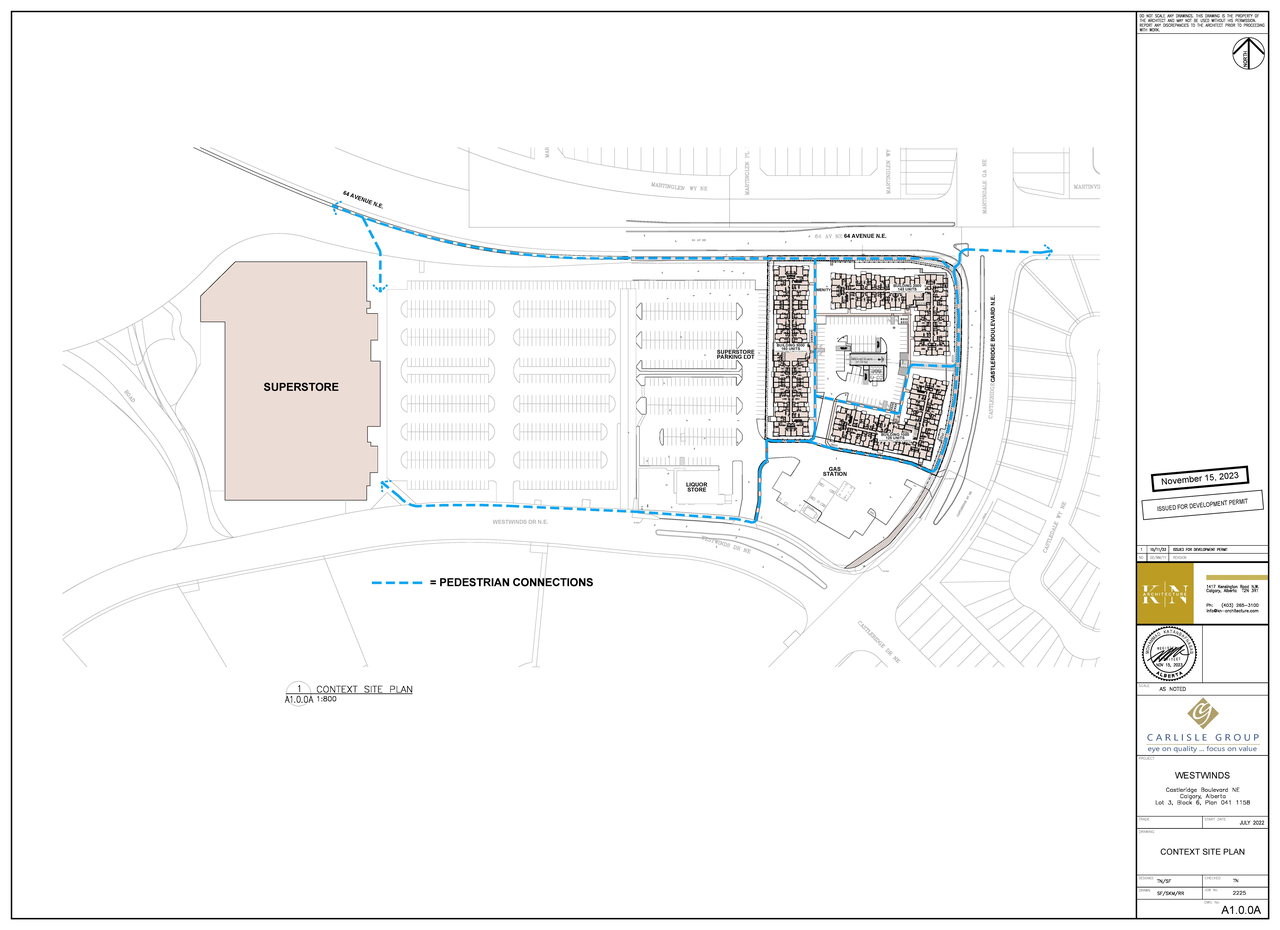 Construction site plan for project from page 2 of the file 'DP2023-08315-DMAP Plans Submitted- 2023-11-24-7MB'