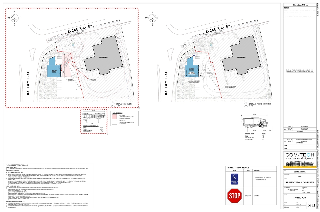 Construction site plan for project from page 3 of the file 'DP2023-08898 DMAP Amended Plans (3MB) 2026-05-11'