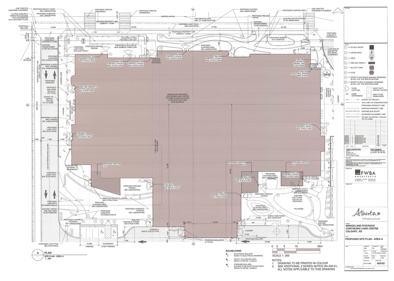 Construction site plan for project from page 2 of the file 'DP2024-01585-DMAP Plans Submitted 2024-04-22 14MB'