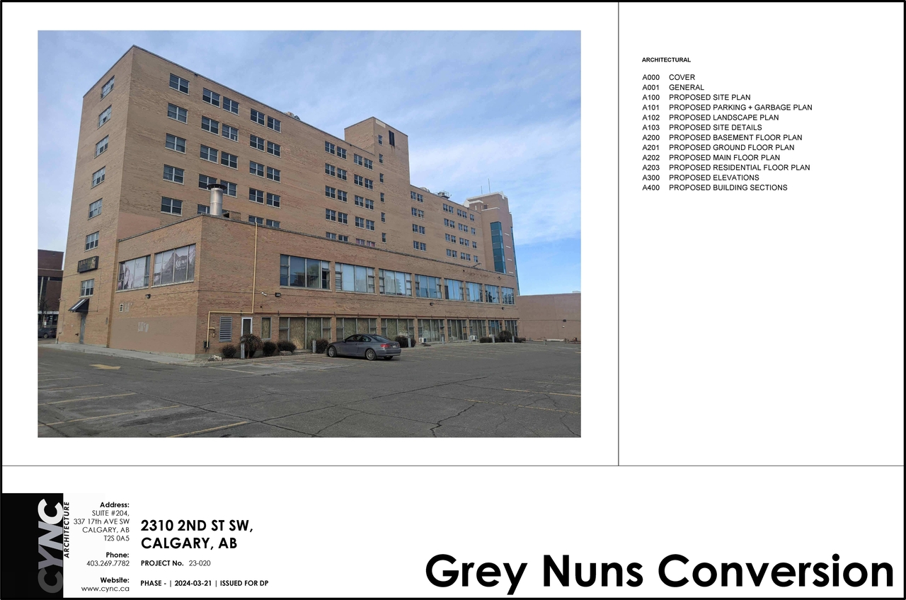 Rendering of building from page 1 of the file 'DP2024-02092 DMAP Plans Submitted 2024-03-26 - 5MB'
