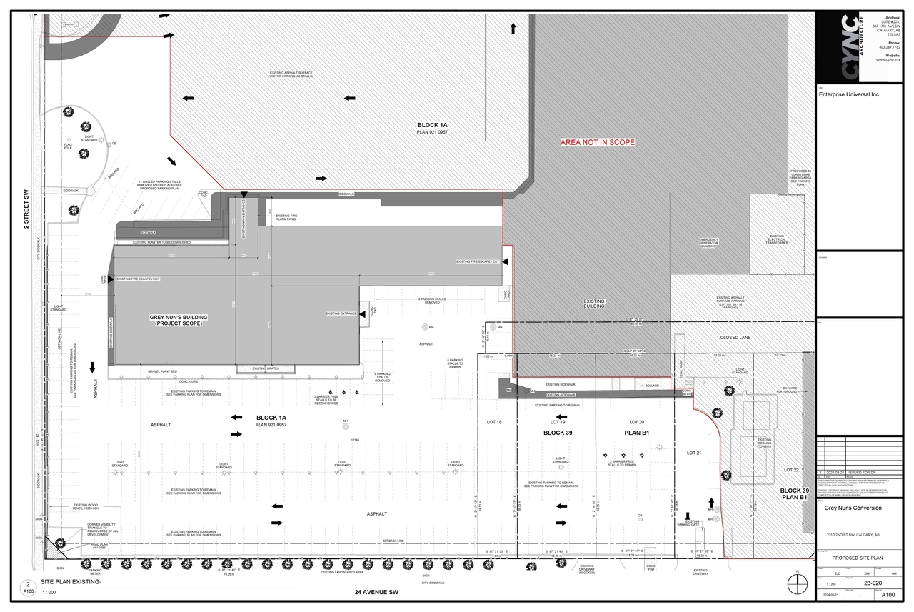 Construction site plan for project from page 3 of the file 'DP2024-02092 DMAP Plans Submitted 2024-03-26 - 5MB'
