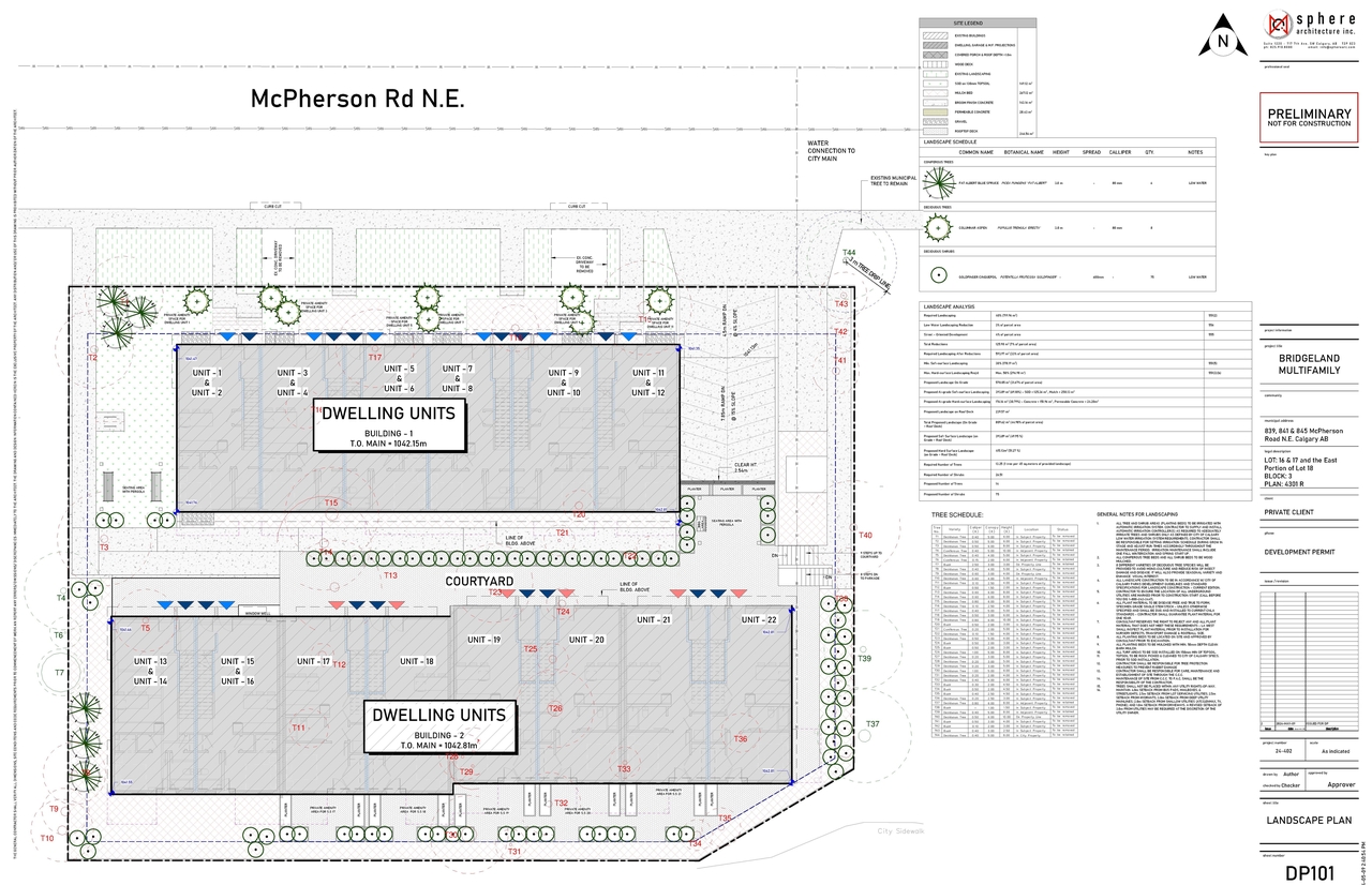 Construction site plan for project from page 2 of the file 'DP2024-03449 DMAP Plans Submitted 2024-05-15 - 18MB'