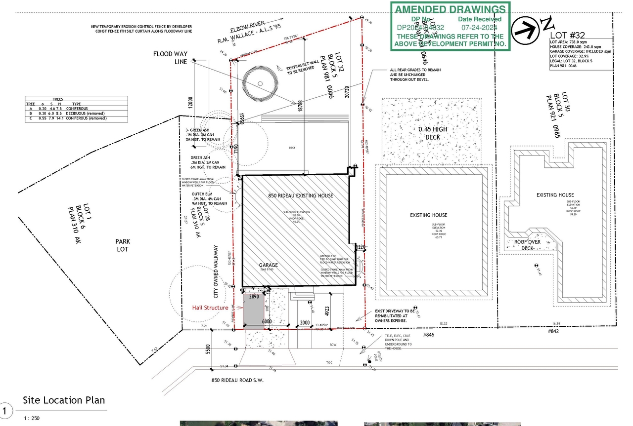 Construction site plan for project from page 2 of the file 'DP2024-04632 DMAP Plans Submitted 2024-07-24-1MB'