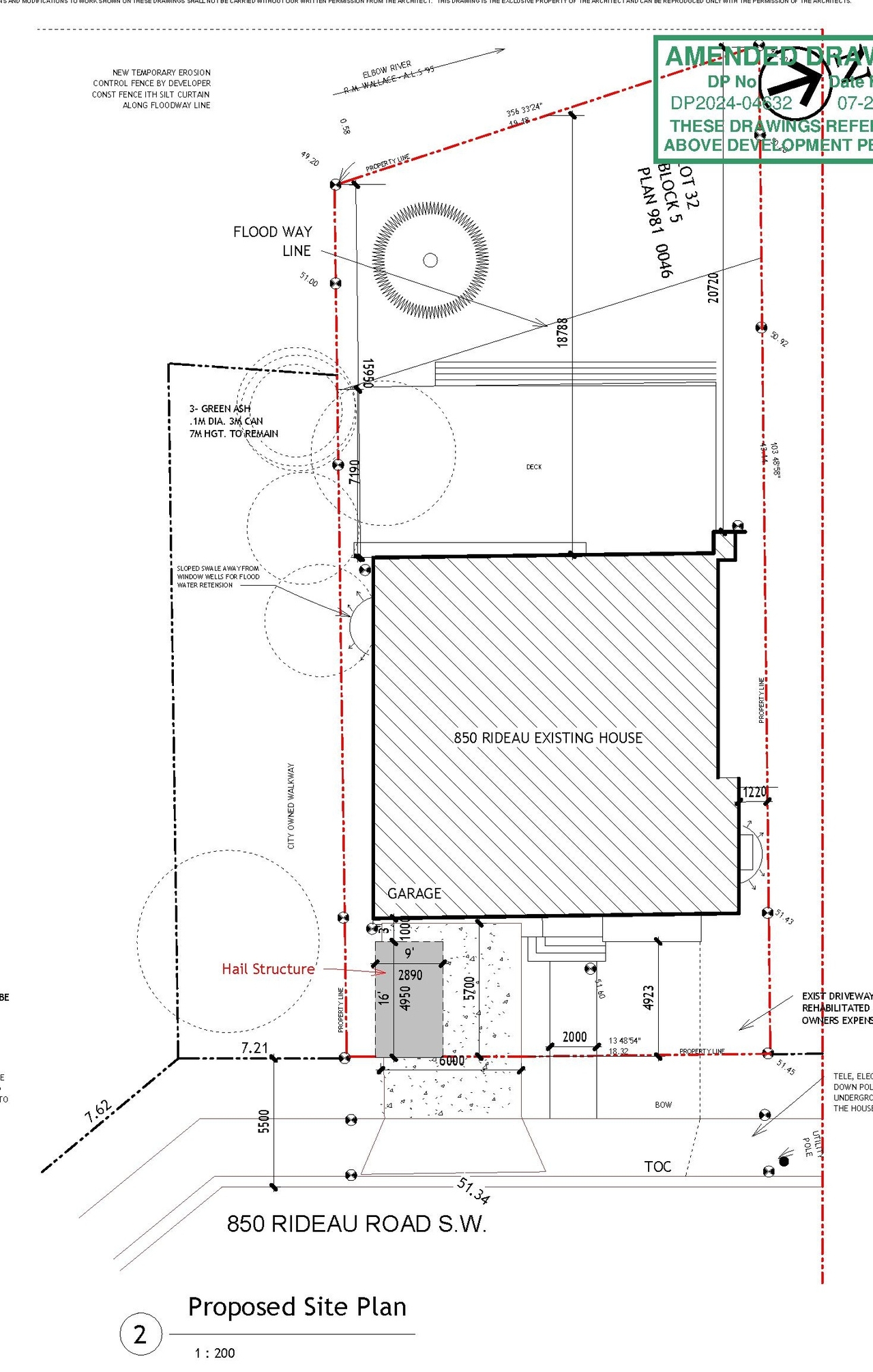 Construction site plan for project from page 3 of the file 'DP2024-04632 DMAP Plans Submitted 2024-07-24-1MB'