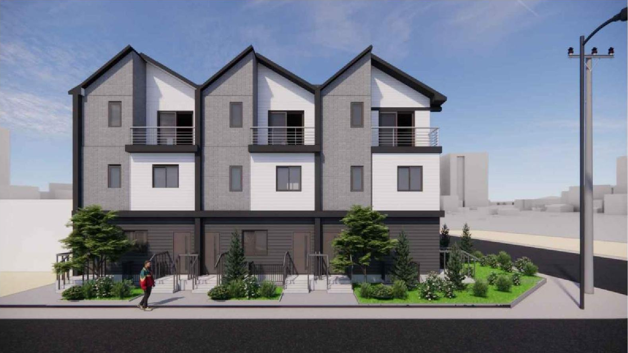 Rendering of building from page 1 of the file 'DMAP Plans Amended DP2024-04973 (2MB) 2025-10-17'