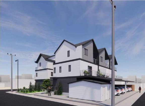Rendering of building from page 10 of the file 'DMAP Plans Amended DP2024-04973 (2MB) 2025-10-17'