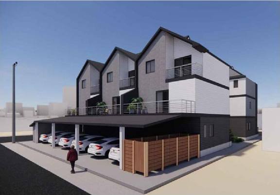 Rendering of building from page 12 of the file 'DP2024-04973 DMAP PLANS (AMENDED) 2025-06-09 (4MB)'