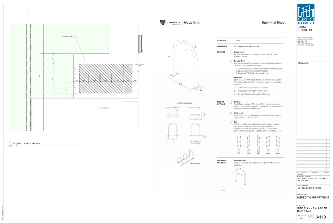 Construction site plan for project from page 8 of the file 'DP2024-05269 DMAP Plans Amended (6MB) 2025-12-12'