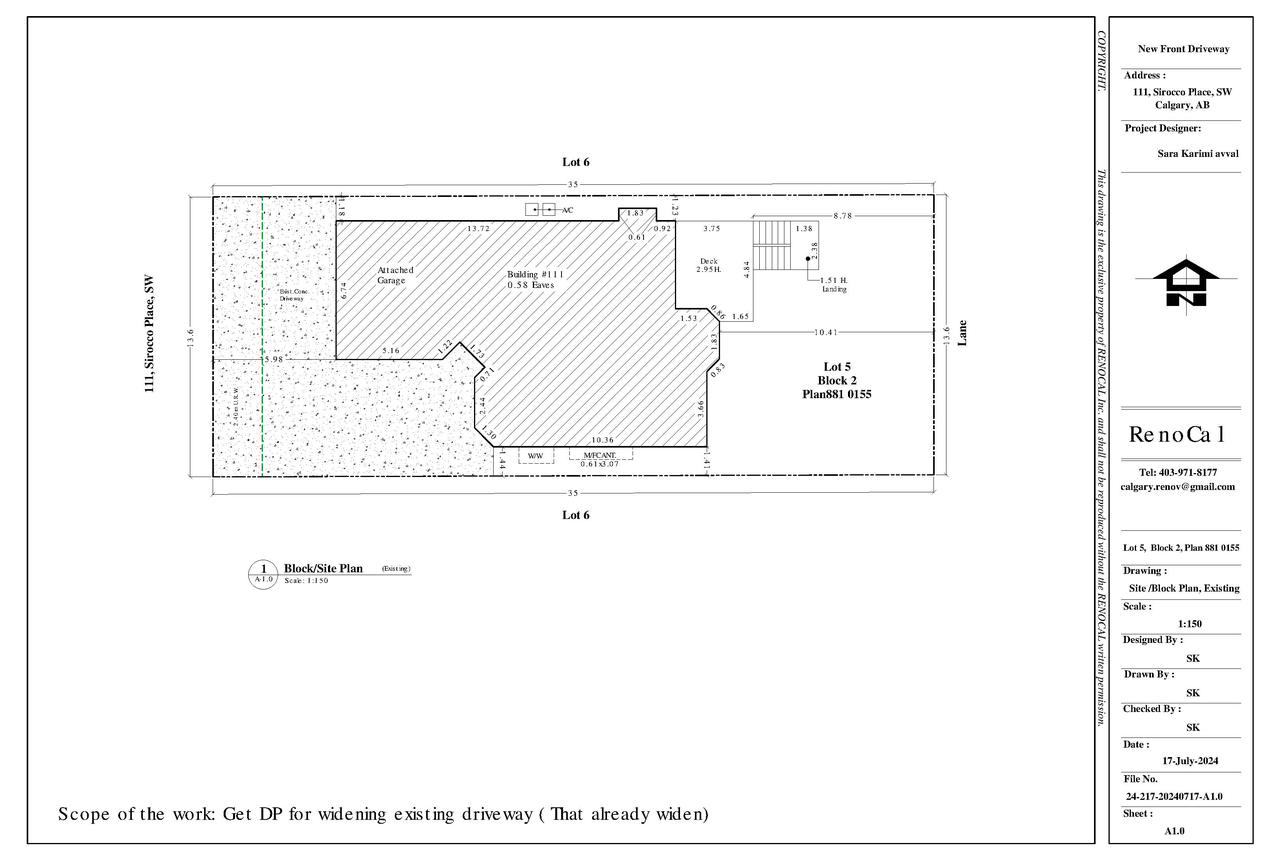 Construction site plan for project from page 2 of the file 'DP2024-05293 DMAP Plans Submitted 2024-07-18-1MB'