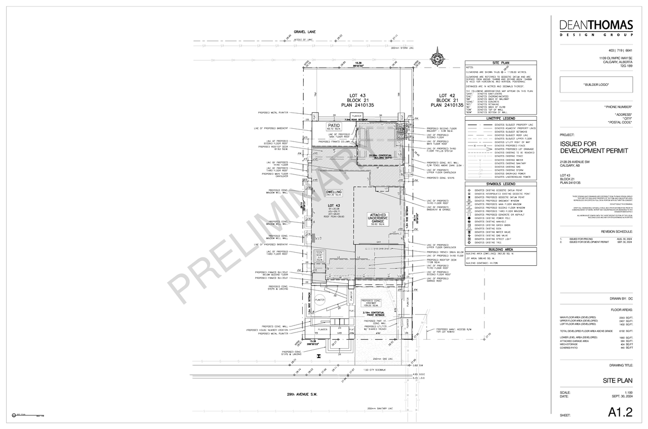 Construction site plan for project from page 7 of the file 'DP2024-07160 DMAP Plans Submitted 2024-10-09-3MB'