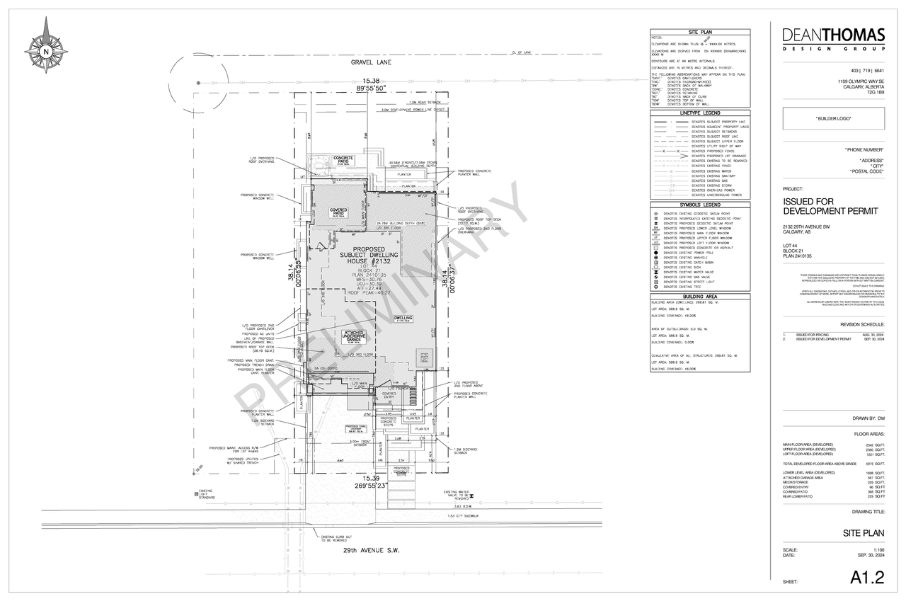 Construction site plan for project from page 5 of the file 'DP2024-07220 DMAP Plans Submitted 2024-10-09-3MB'