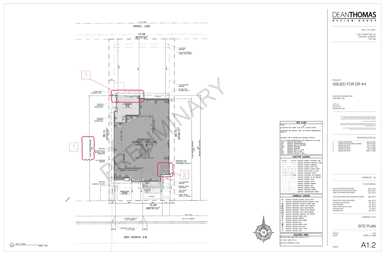 Construction site plan for project from page 7 of the file 'DP2024-07220 DMAP Plans (Amended) 2026-04-21 (10MB)'