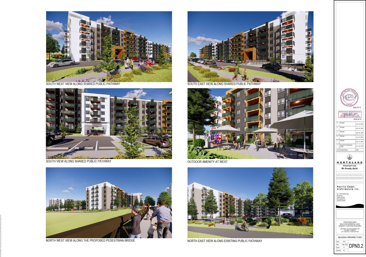 Rendering of building from page 6 of the file 'DP2024-07599 DMAP Amended Plans (4MB) 2026-05-15'
