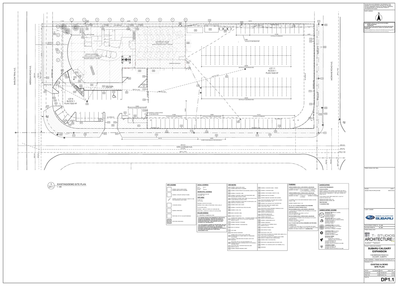 Construction site plan for project from page 3 of the file 'DP2024-08245 DMAP Plans Submitted 2024-11-21 3333KB'