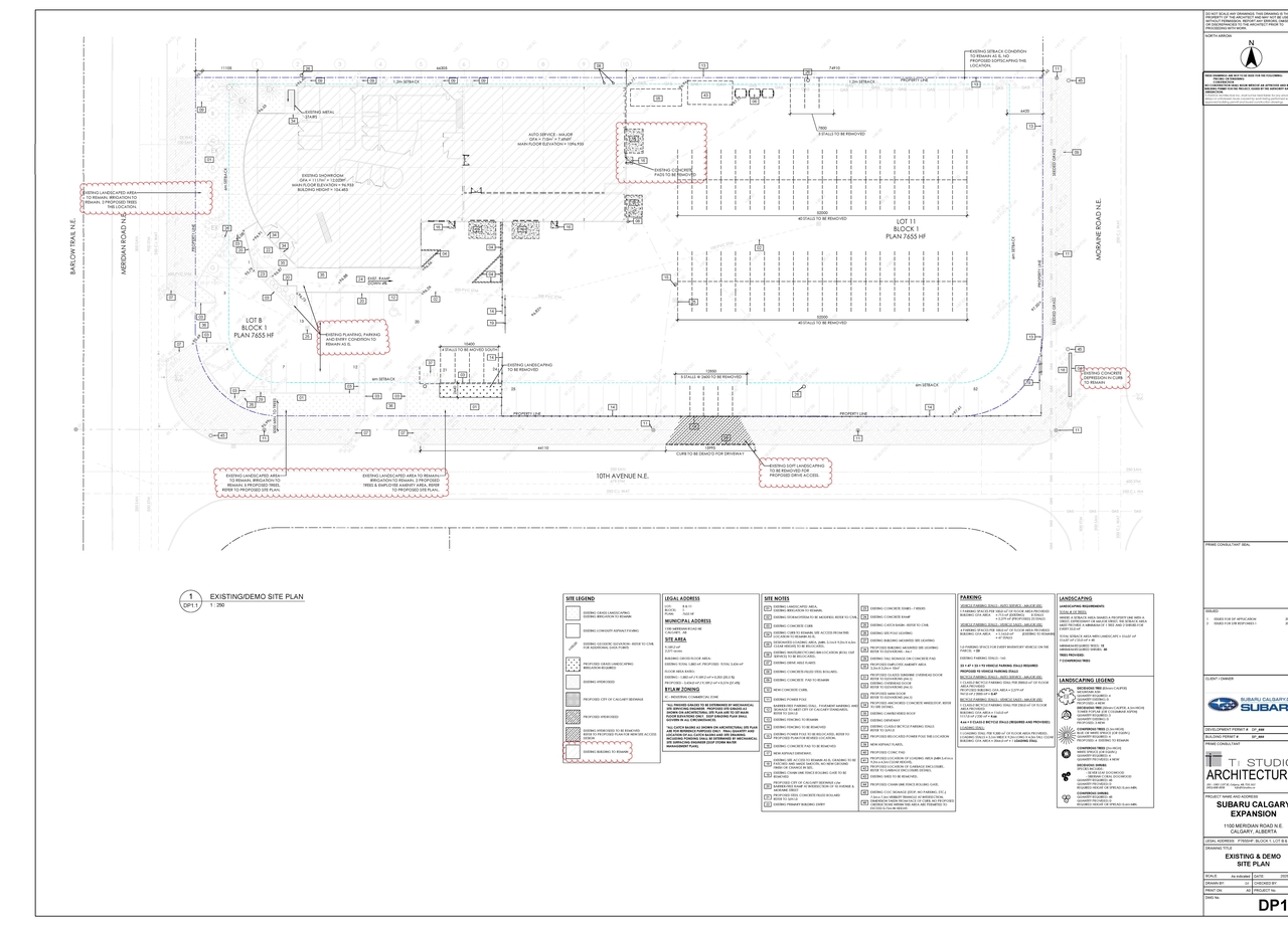 Construction site plan for project from page 2 of the file 'DMAP Plans (Amended) DP2024-08245 (6MB) 2025-07-16'