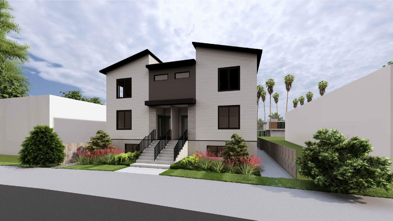 Rendering of building from page 13 of the file 'DP2024-08378 DMAP Plans Amended 2025-03-24 6MB'