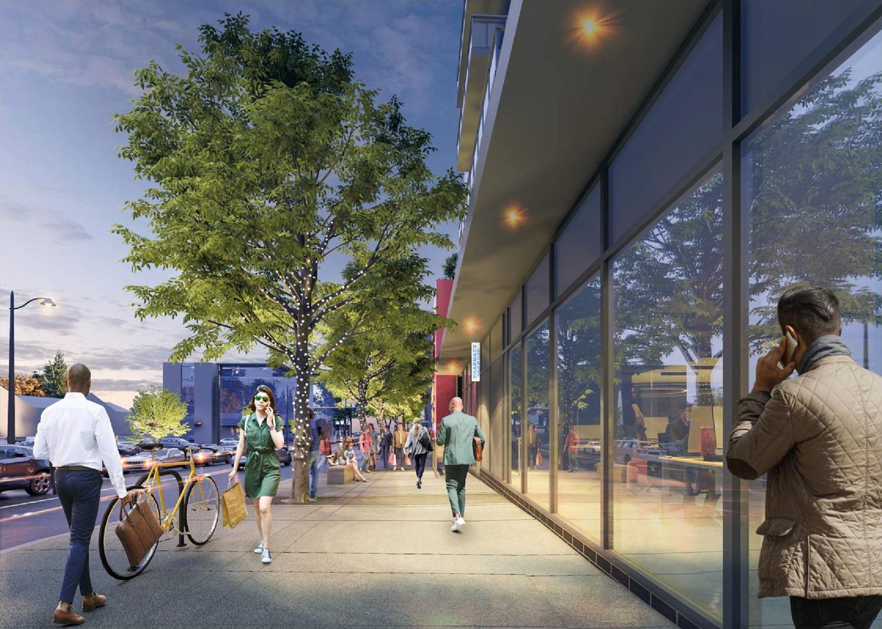 Rendering of building from page 8 of the file 'DP2024-08395 DMAP Plans (Amended) 2025-09-17 (13MB)'