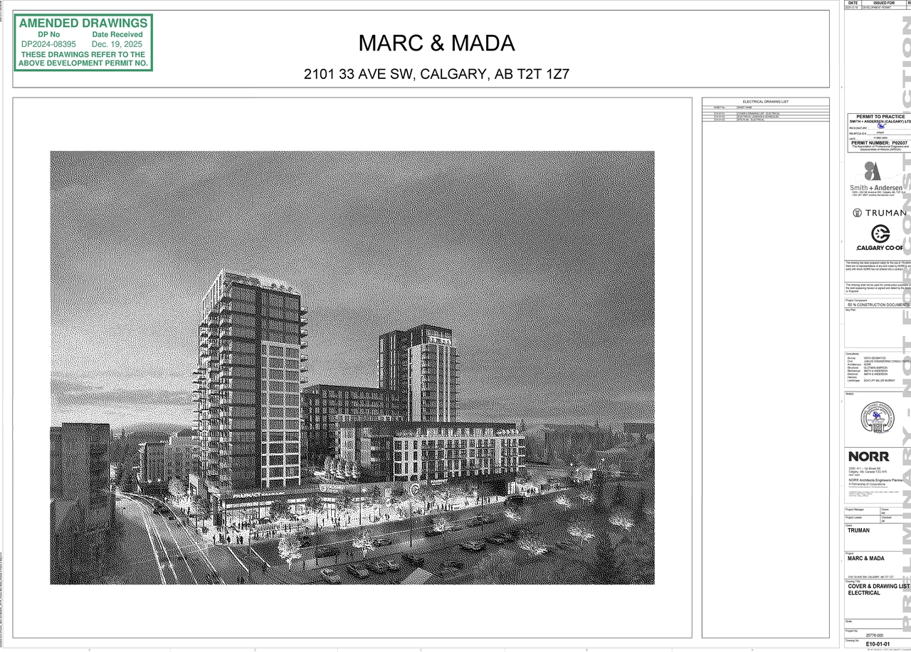 Rendering of building from page 11 of the file 'DMAP Plans (amended) DP2024-08395 (7MB) 2025-12-19'