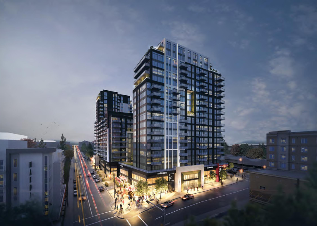 Rendering of building from page 5 of the file 'DMAP Plans (amended) DP2024-08395 (7MB) 2025-12-19'