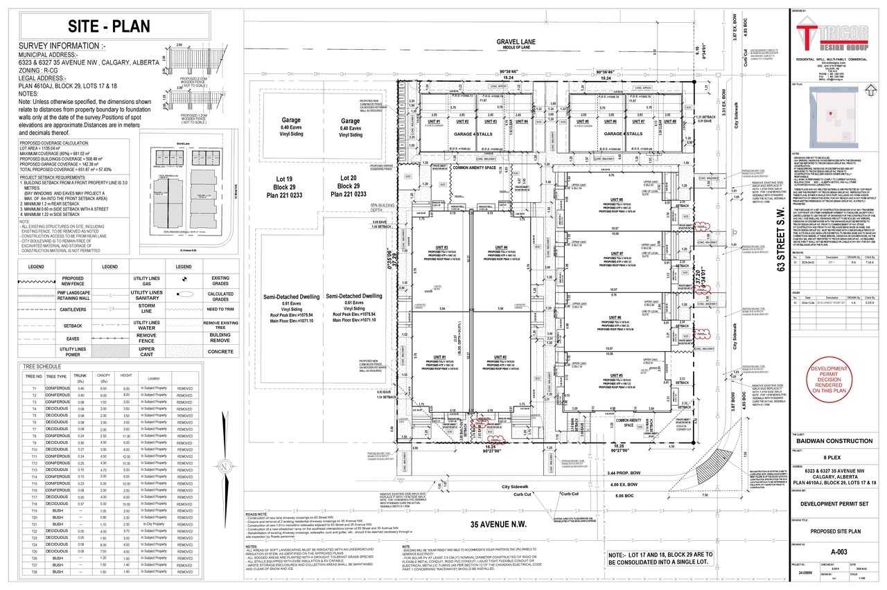 Construction site plan for project from page 6 of the file 'DP2025-00105 - DMAP PLANS - DECISION RENDERED - 2026-06-24 (10MB)'
