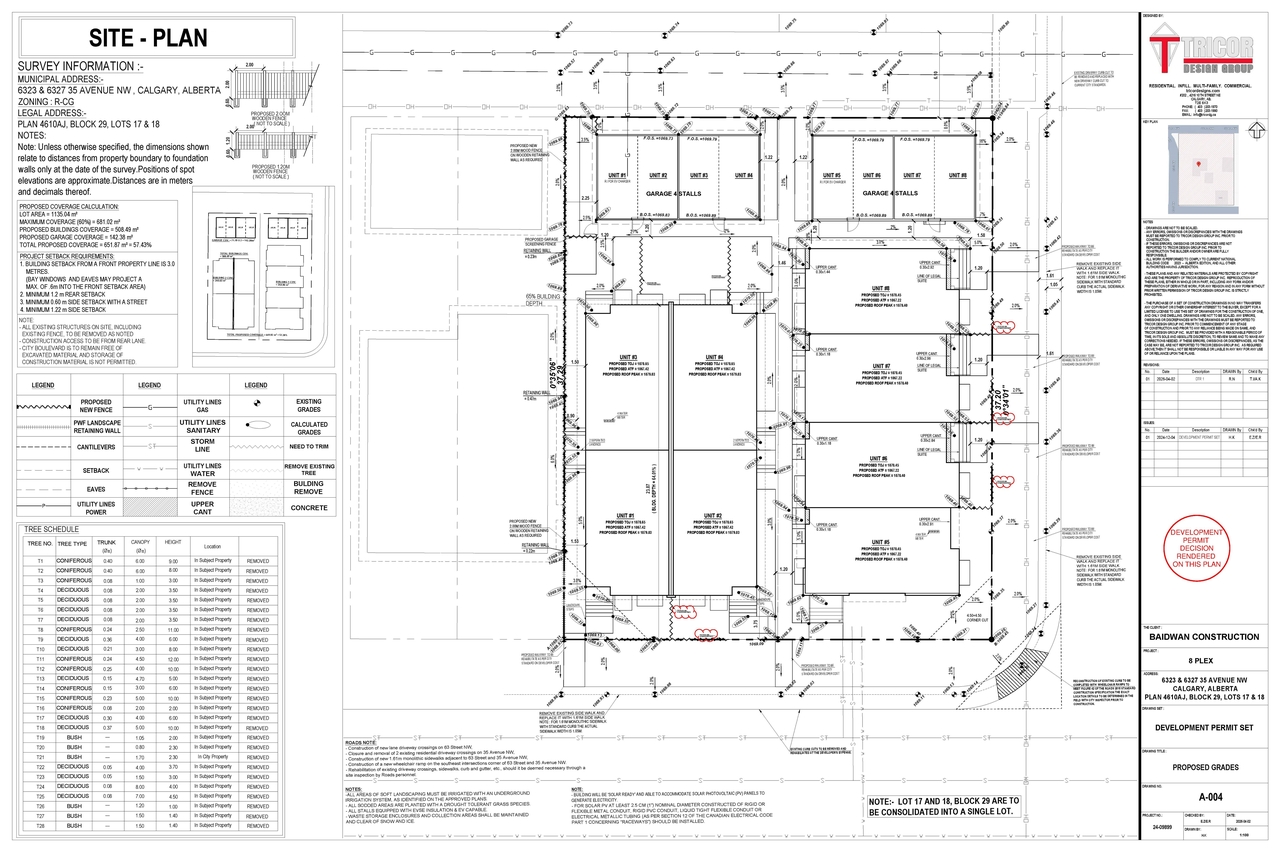 Construction site plan for project from page 7 of the file 'DP2025-00105 - DMAP PLANS - DECISION RENDERED - 2026-06-24 (10MB)'