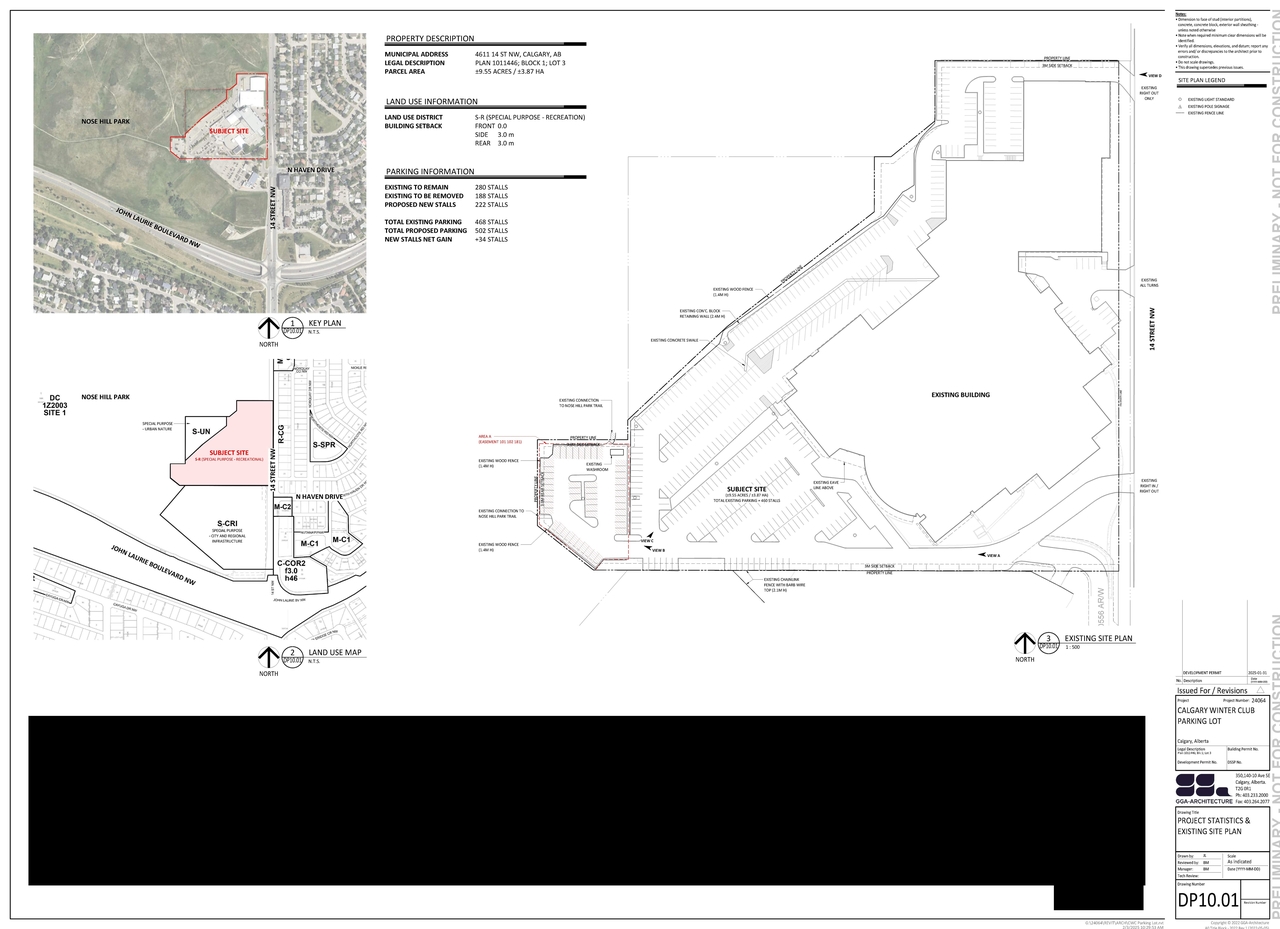 Construction site plan for project from page 2 of the file 'DP2025-00626 DMAP Plans Submitted 2025-02-03-6MB'