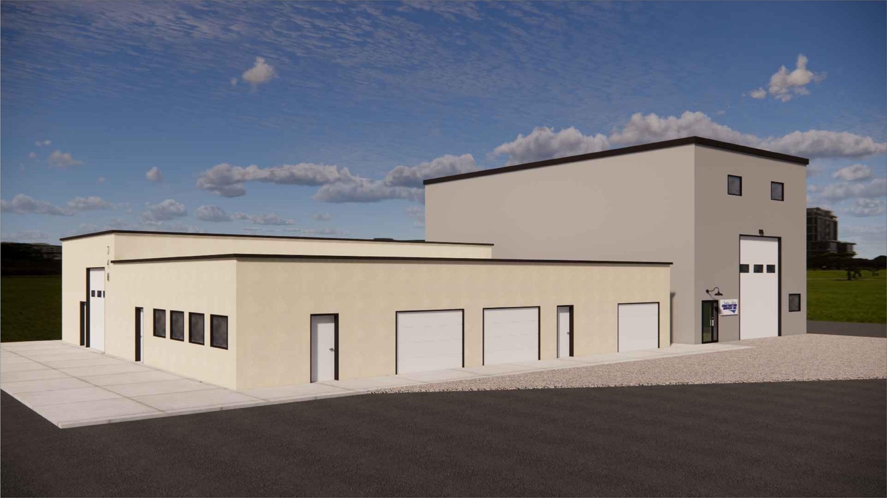 Rendering of building from page 1 of the file 'DP2025-00774 DMAP Plans Submitted 2025-03-11 1MB'