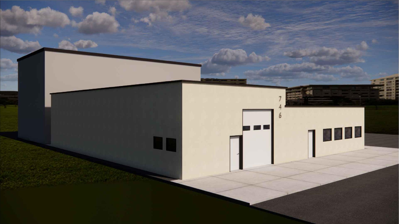 Rendering of building from page 8 of the file 'DP2025-00774 DMAP Plans Submitted 2025-03-11 1MB'