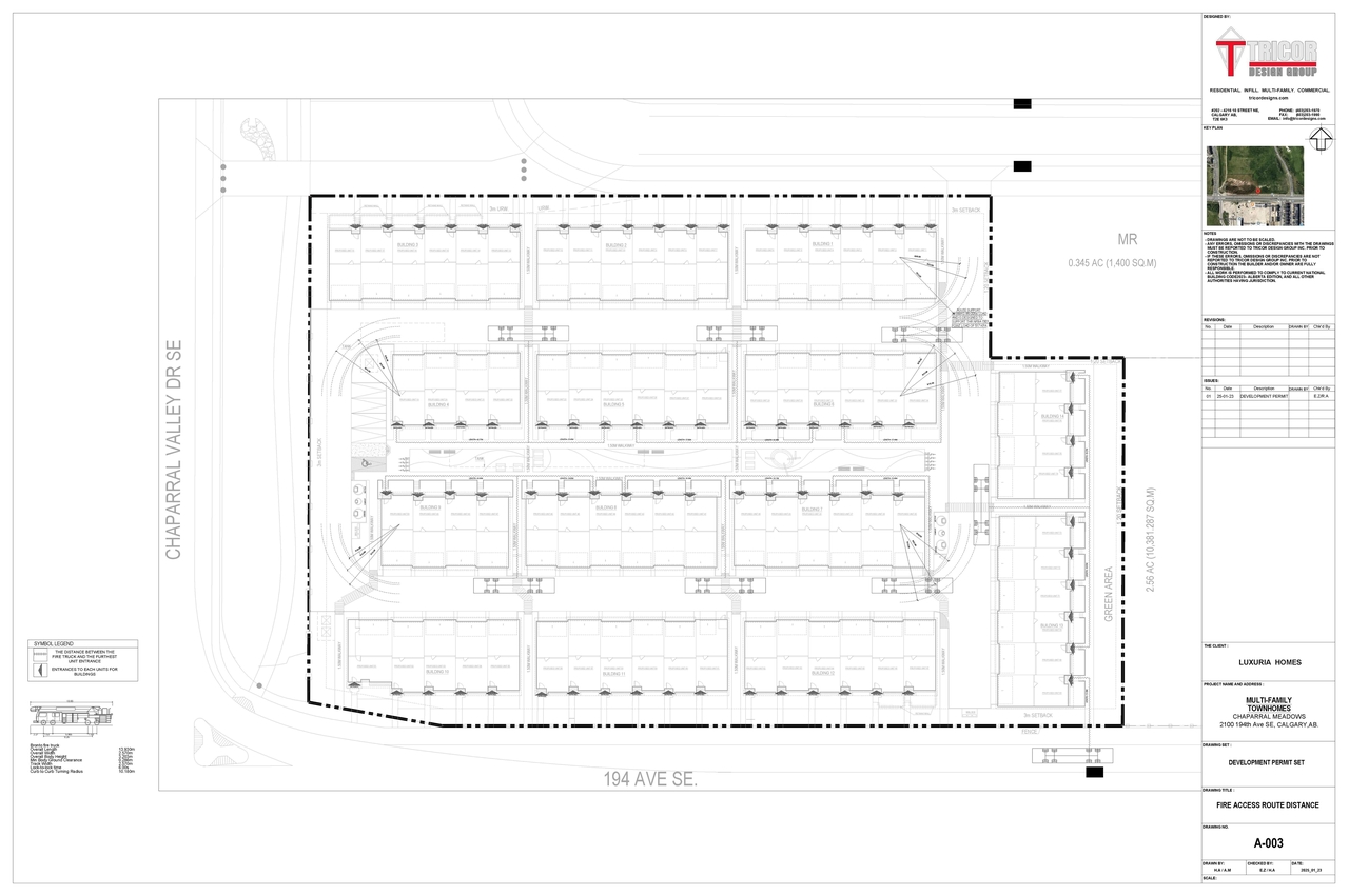 Construction site plan for project from page 5 of the file 'DP2025-00795 DMAP Plans Submitted 2025-02-12 74MB'