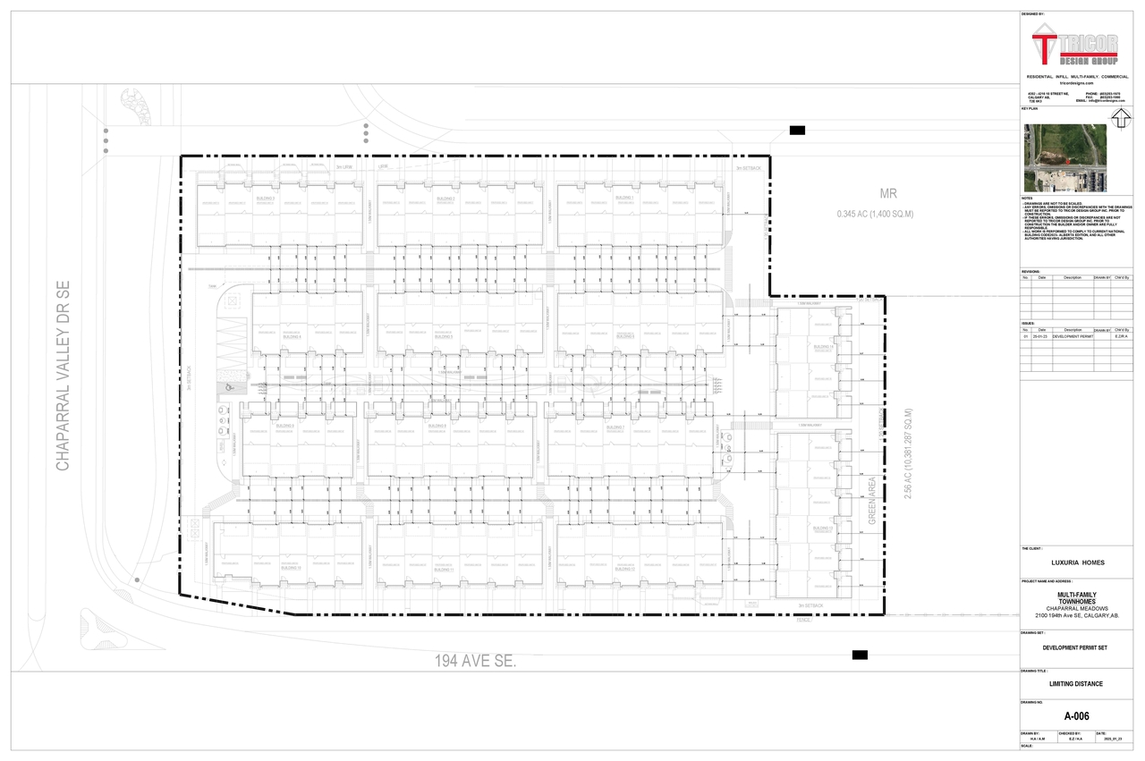 Construction site plan for project from page 8 of the file 'DP2025-00795 DMAP Plans Submitted 2025-02-12 74MB'