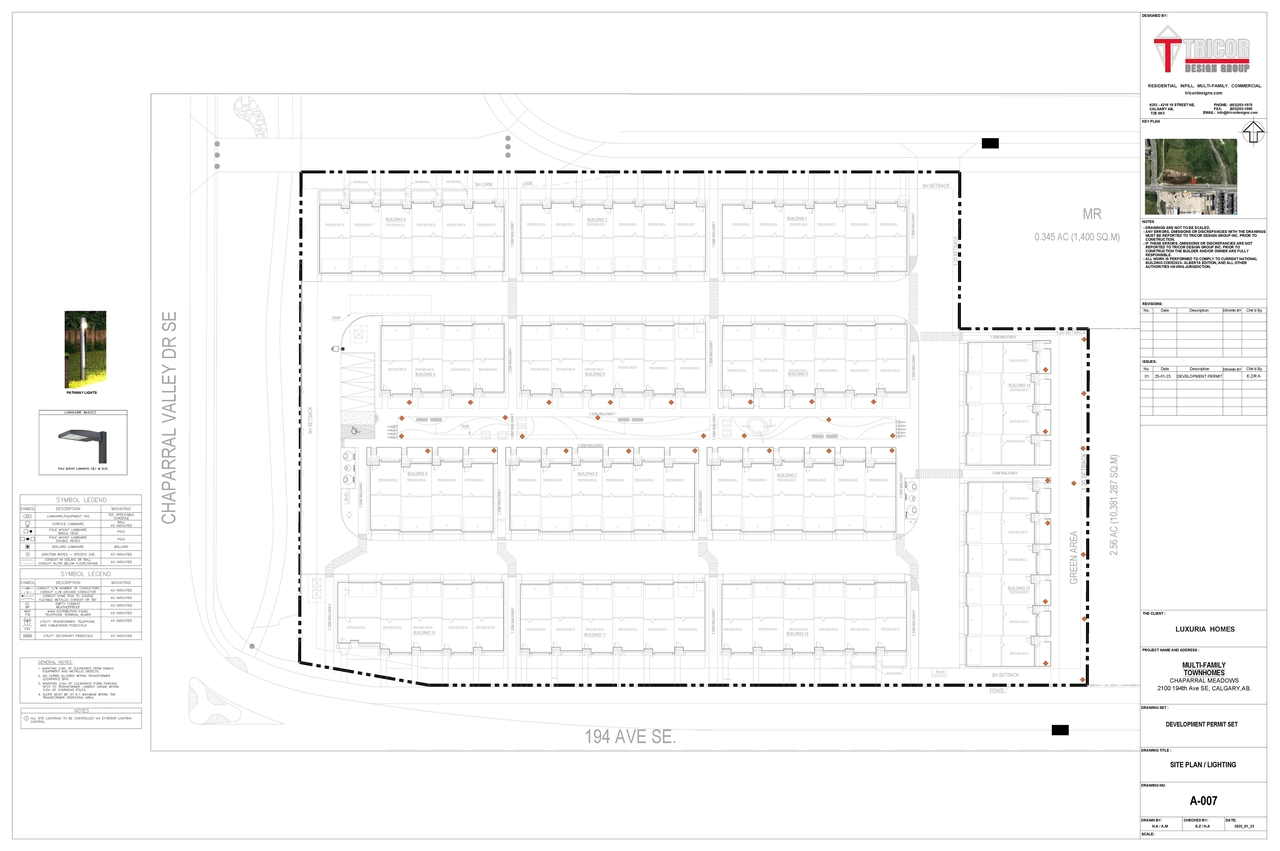 Construction site plan for project from page 9 of the file 'DP2025-00795 DMAP Plans Submitted 2025-02-12 74MB'