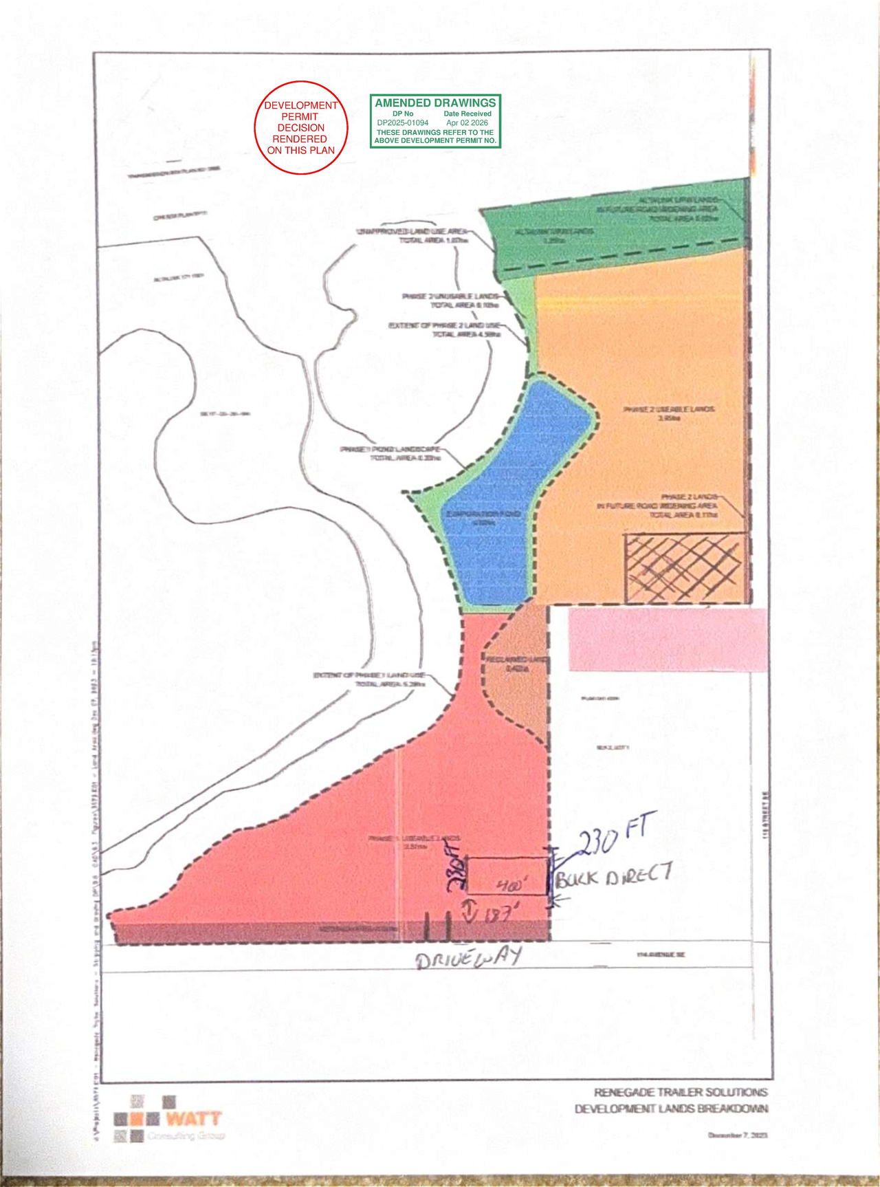 Construction site plan for project from page 1 of the file 'DP2025-01094 - DMAP PLANS - DECISION RENDERED - 2026-04-06 (2MB)'
