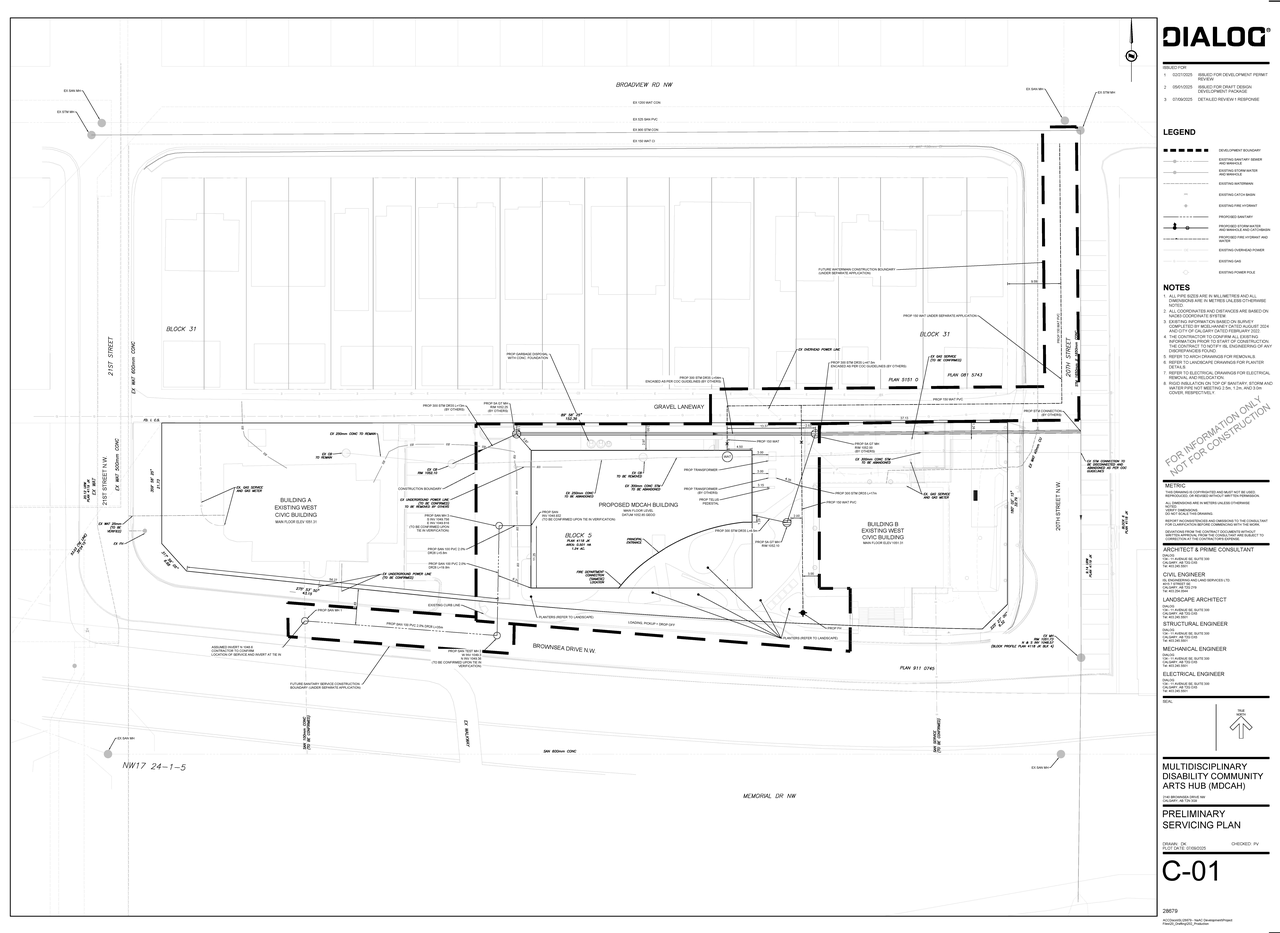 Construction site plan for project from page 17 of the file 'DP2025-01193 DMAP Plans Amended 2025-07-11 (25MB)'