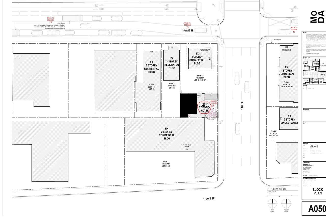 Construction site plan for project from page 4 of the file 'DP2025-01501 DMAP PLANS (AMENDED) 2025-08-12 (8MB)'