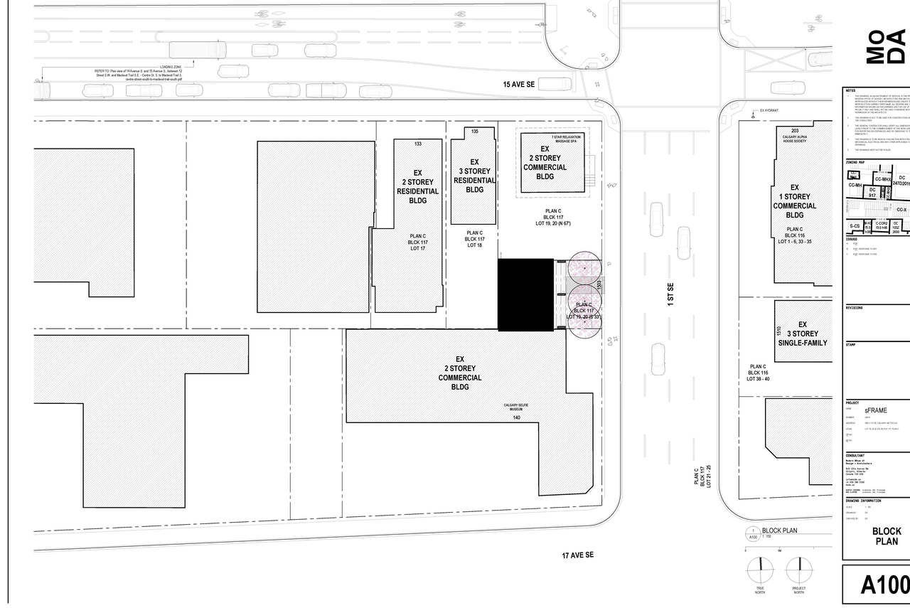 Construction site plan for project from page 4 of the file 'DP2025-01501 DMAP Amended Plans (8MB) 2026-01-18'