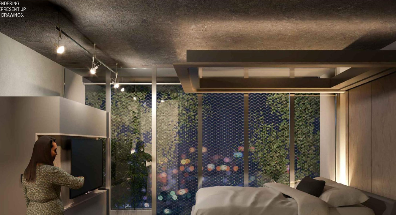 Rendering of building from page 3 of the file 'DP2025-01501 - DMAP Decision Rendered (7MB) 2026-04-30'