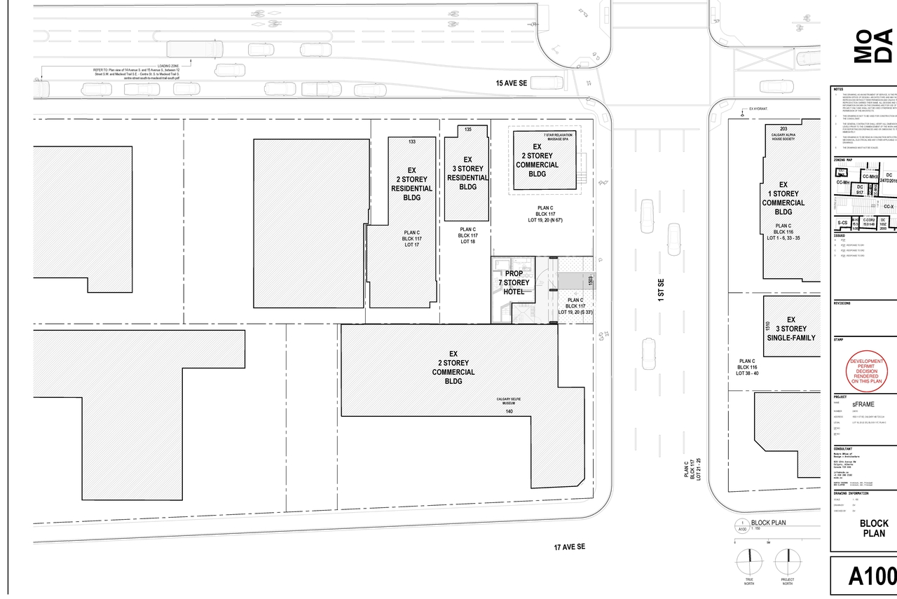Construction site plan for project from page 4 of the file 'DP2025-01501 - DMAP Decision Rendered (7MB) 2026-04-30'