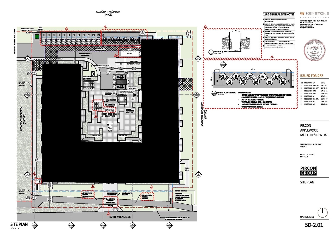 Construction site plan for project from page 10 of the file 'DP2025-01538 - DMAP LANS - AMENDED - 2026-02-05 (24MB)'