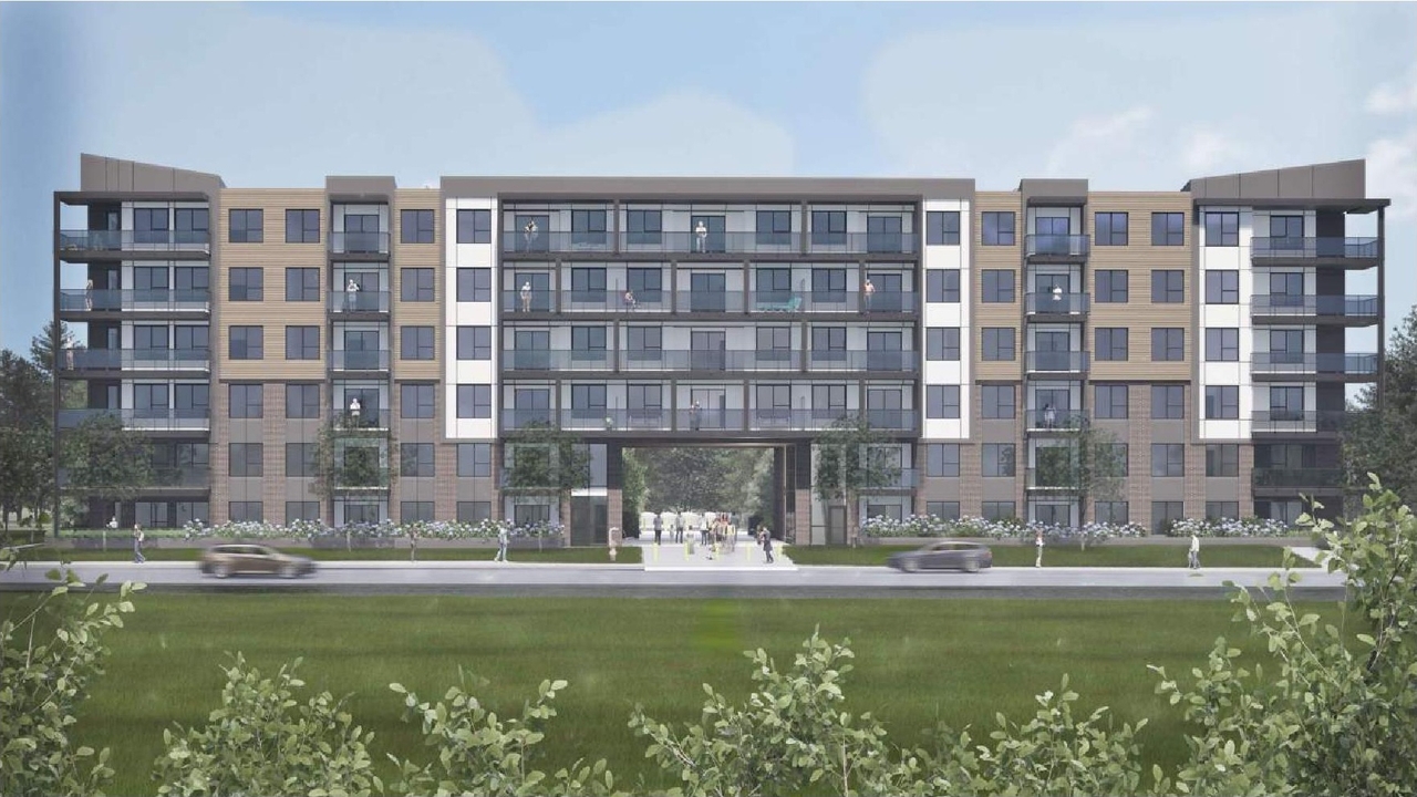 Rendering of building from page 6 of the file 'DP2025-01538 - DMAP LANS - AMENDED - 2026-02-05 (24MB)'
